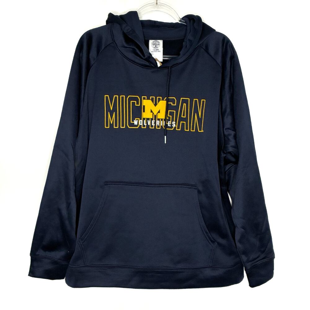 Michigan Wolverines Rivalry Threads Navy Logo Hoodie Mens Various Sizes